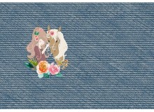 French Terry In Love Panel blau